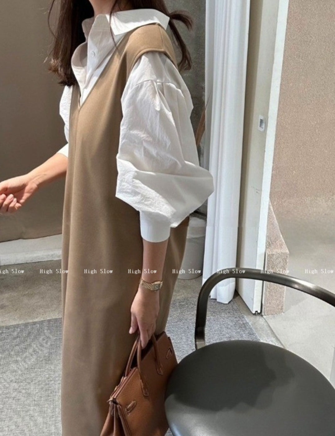레이어드 롱 원피스
