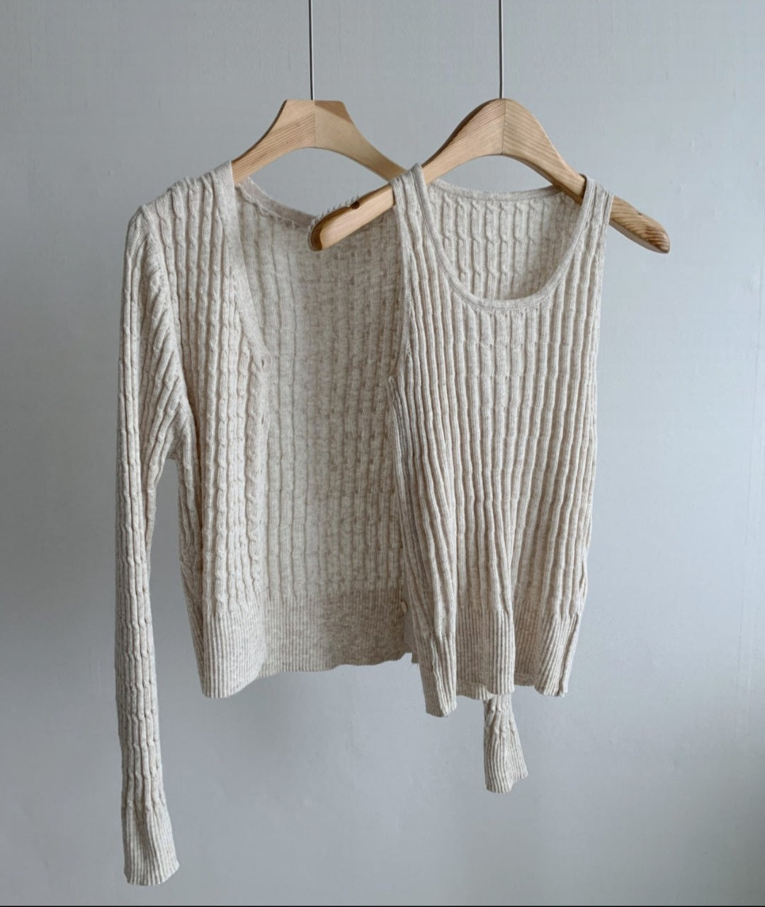 꽈베기 니트나시가디건세트