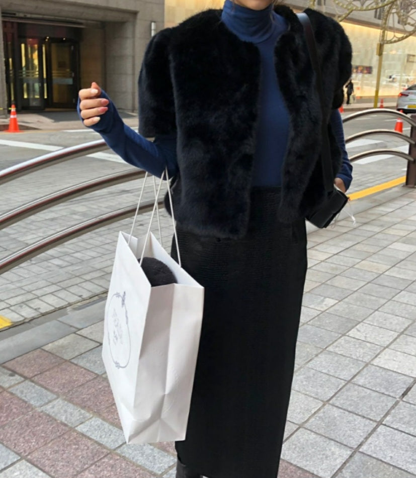 밍크 숏자켓