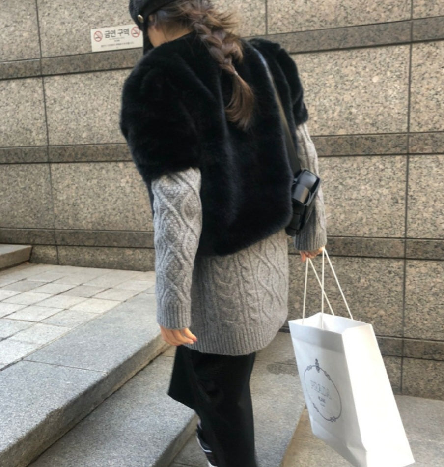 밍크 숏자켓
