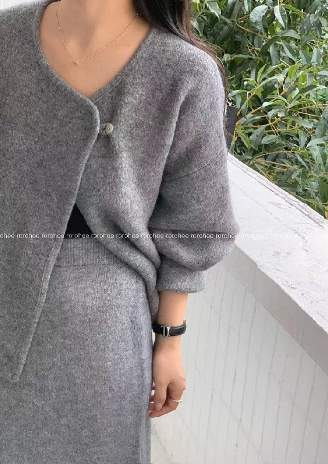 샤르 울니트가디건 set