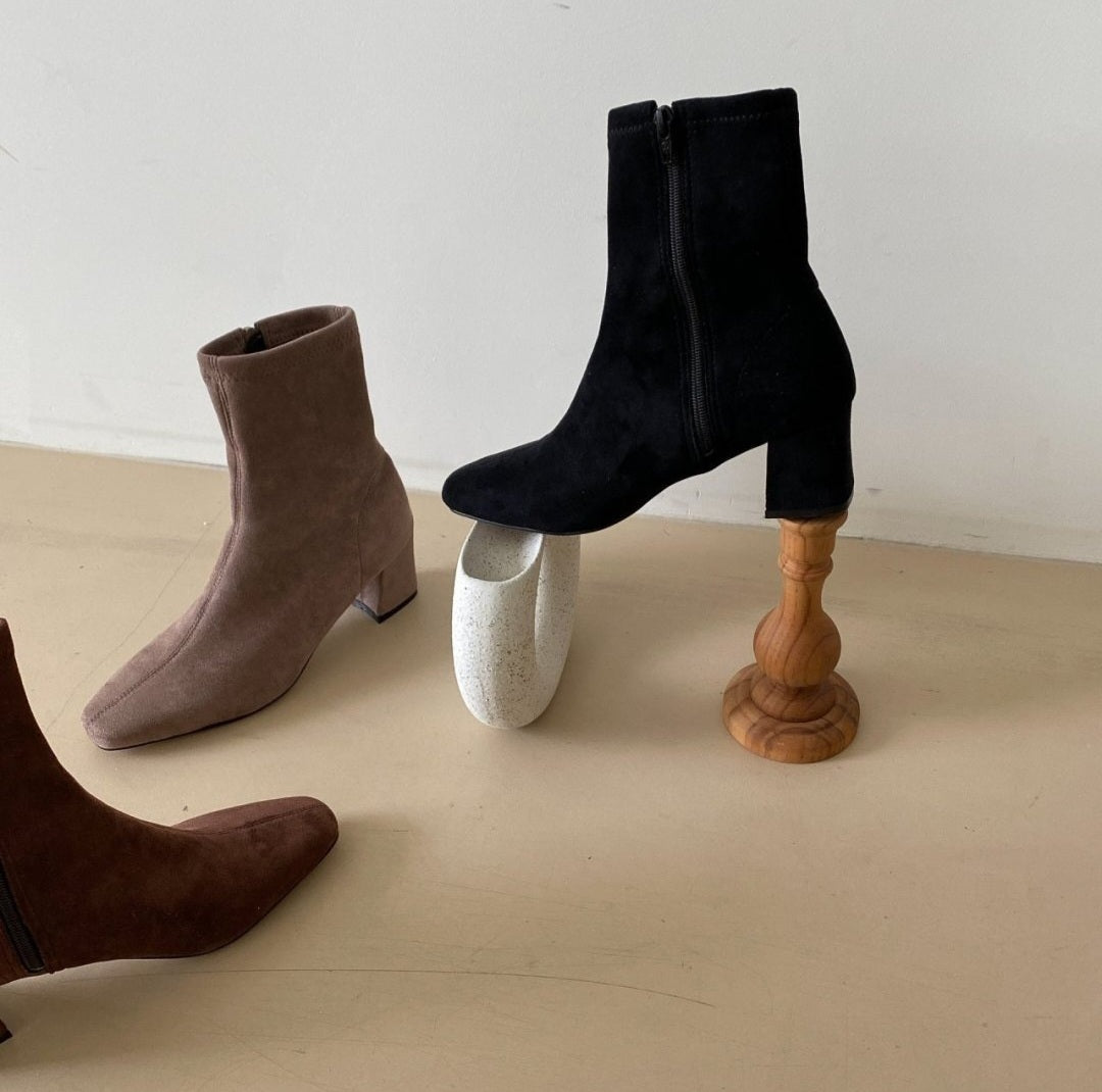 스웨이드 앵글부츠 6cm