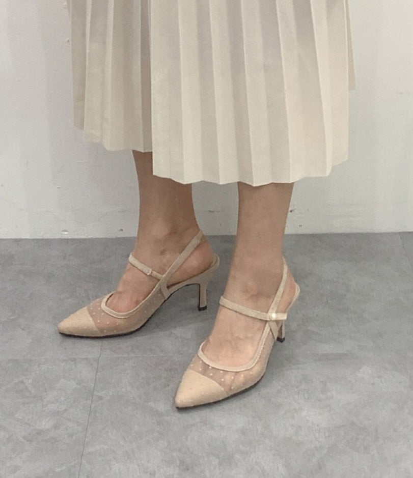 메리제인 도트 스트랩 힐 (7cm)