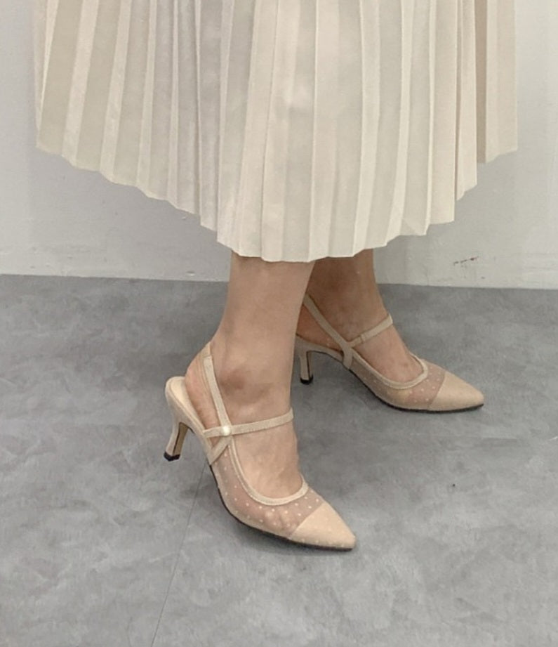 메리제인 도트 스트랩 힐 (7cm)