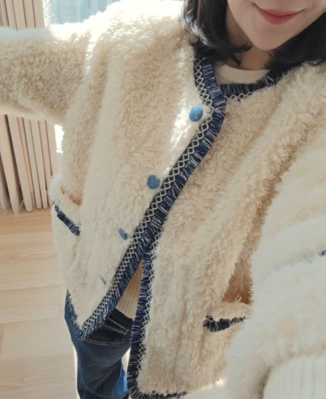 양모 무스탕 자켓