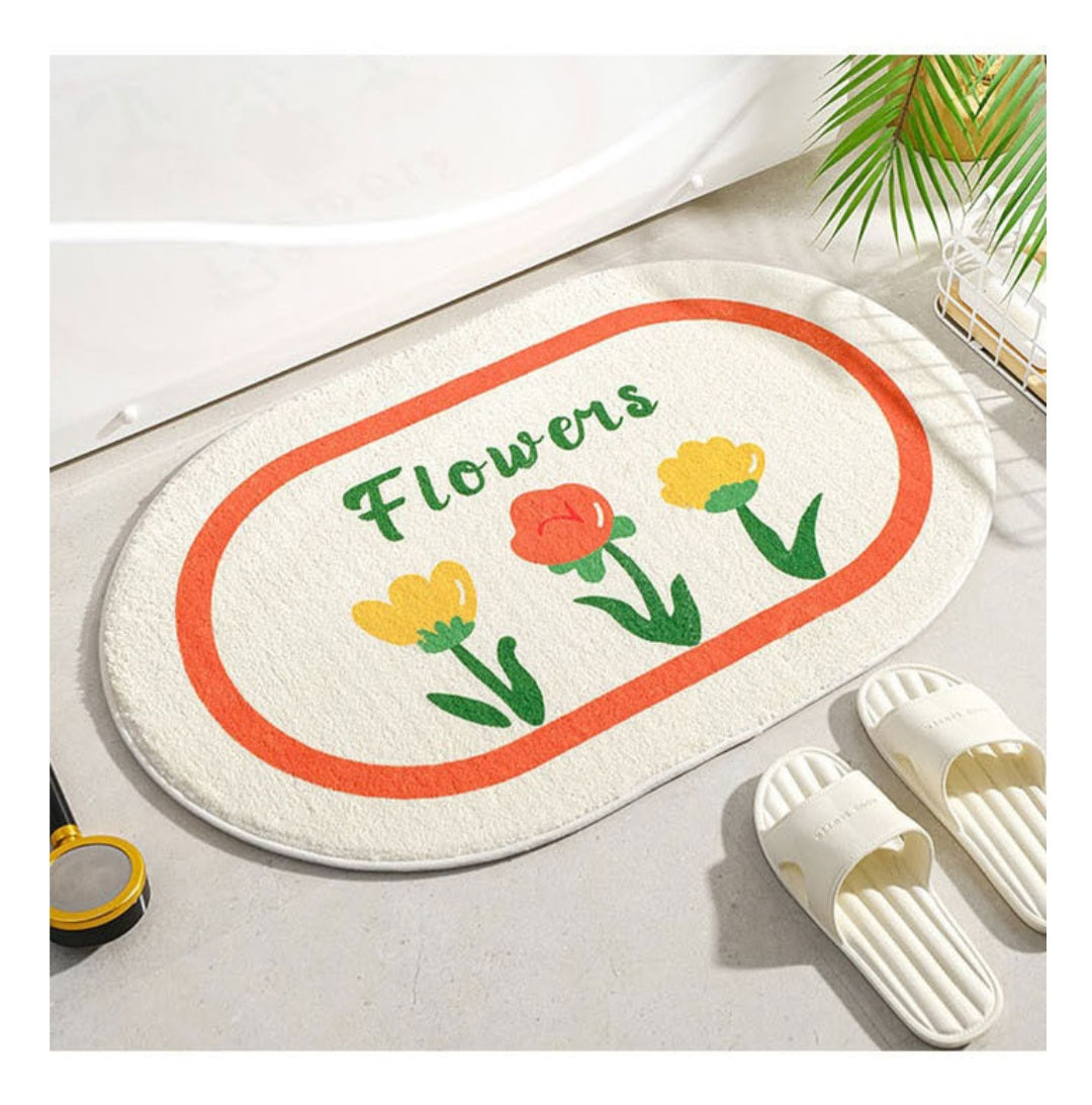라라라 타원 꽃 발매트