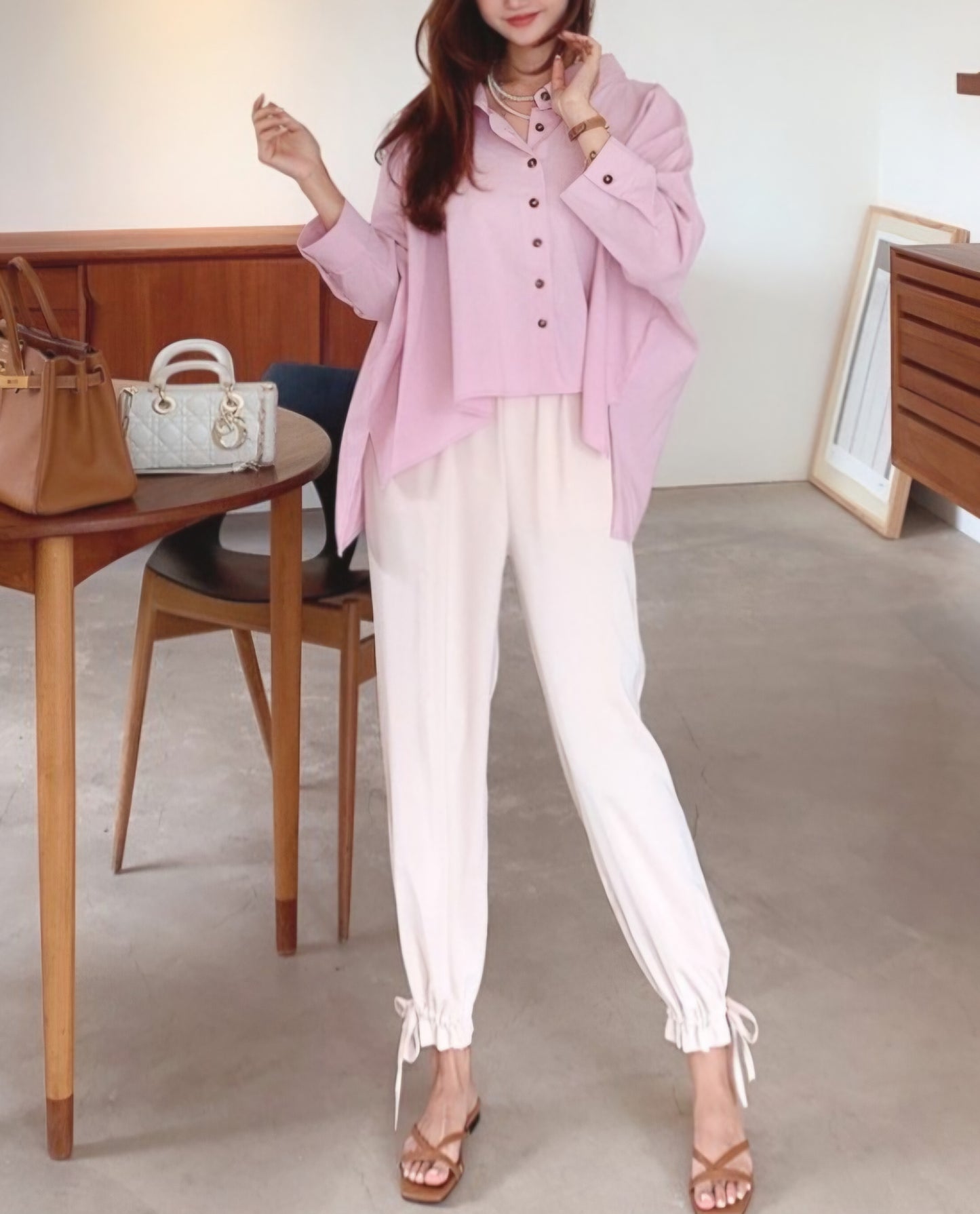 언발 린넨 셔츠