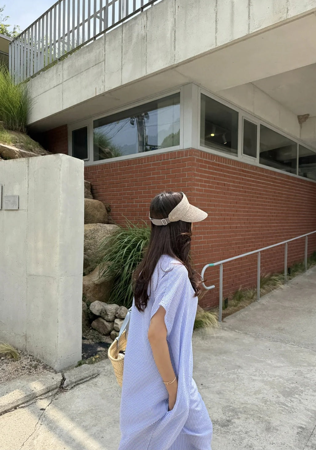 썸머 시어서커 라운드 원피스