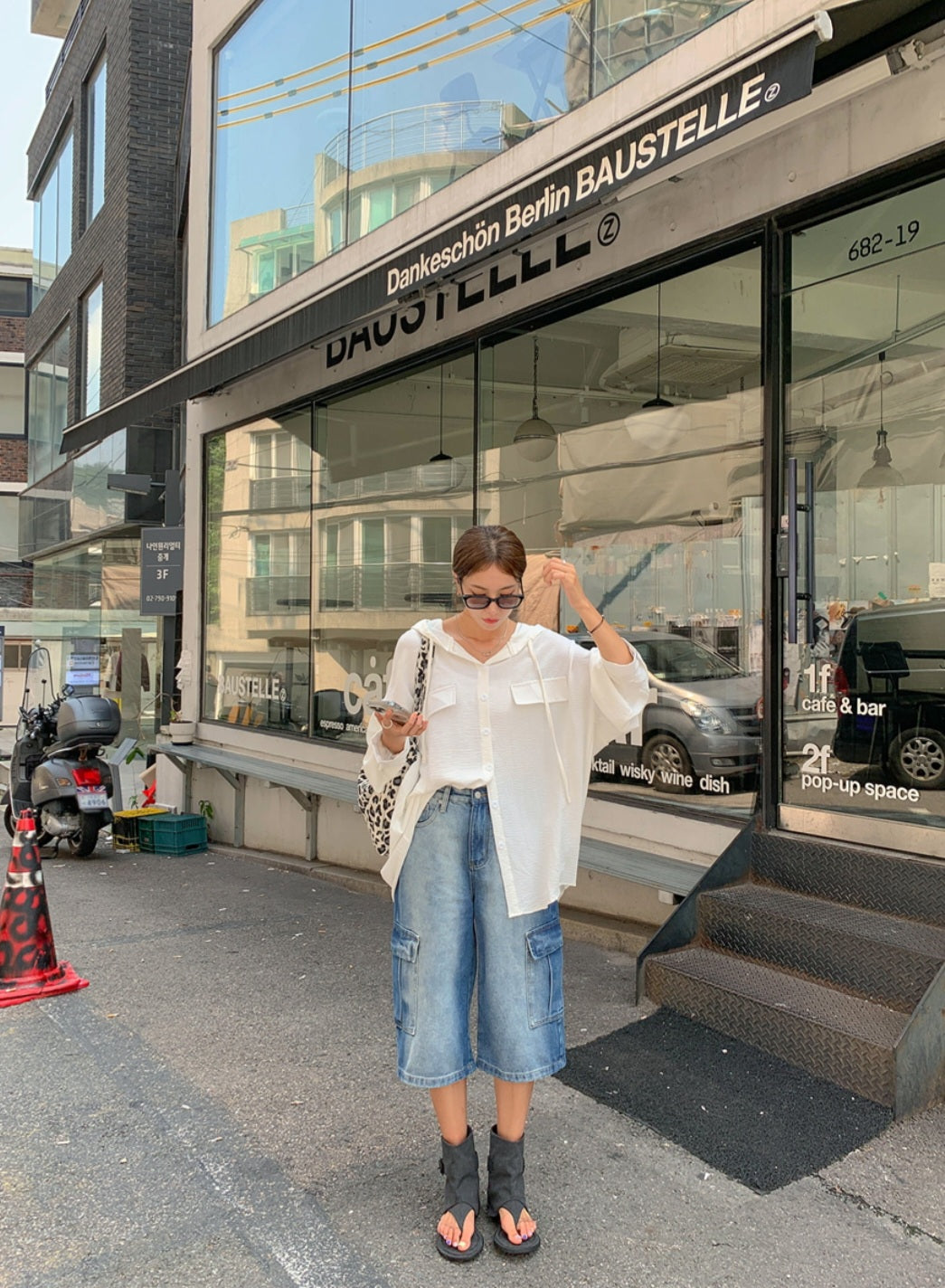 박시 후드 셔츠