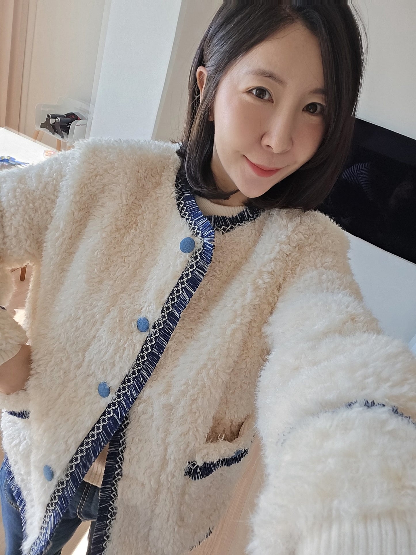 양모 무스탕 자켓