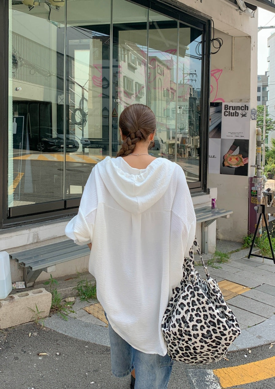 박시 후드 셔츠