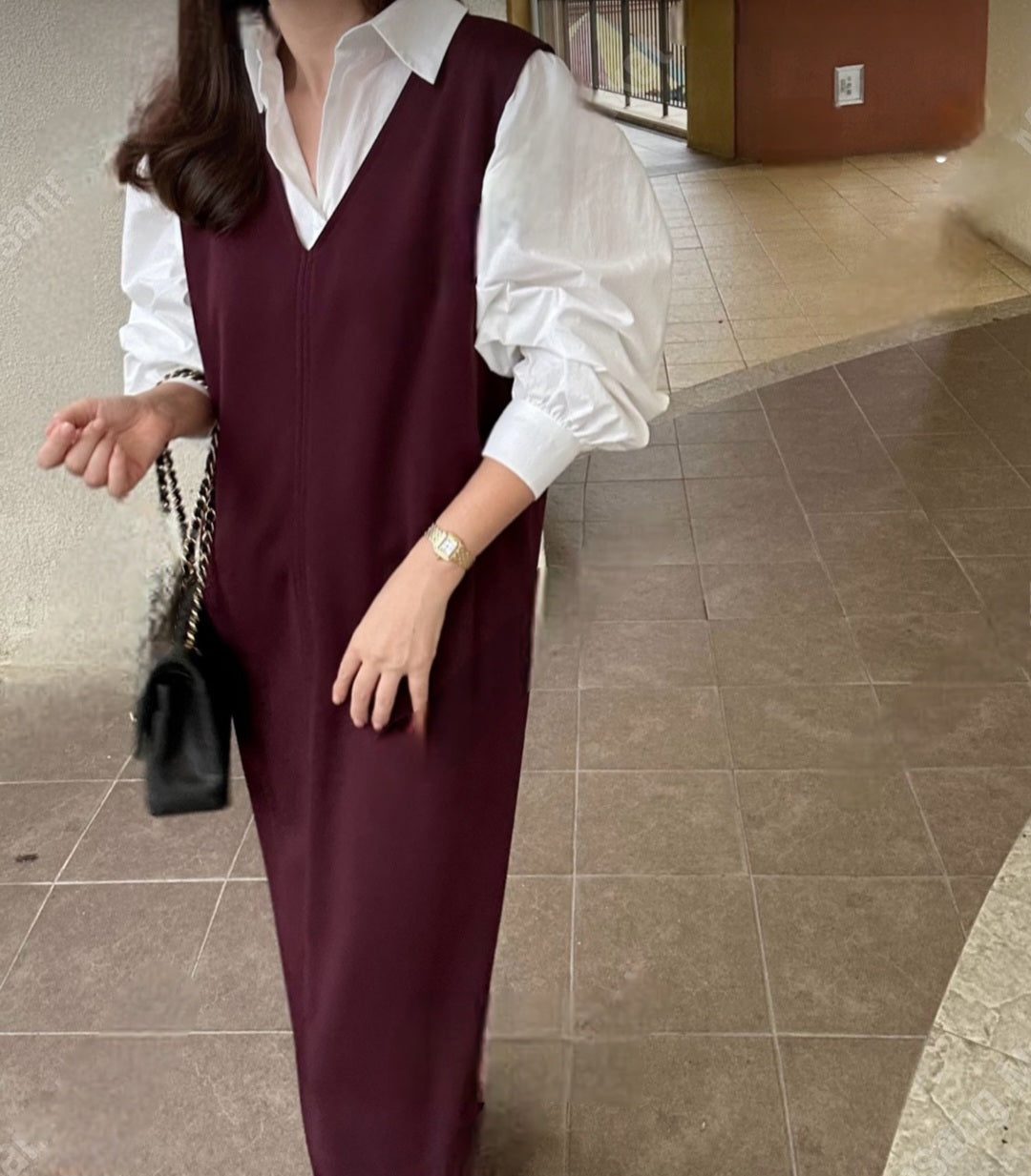 레이어드 롱 원피스
