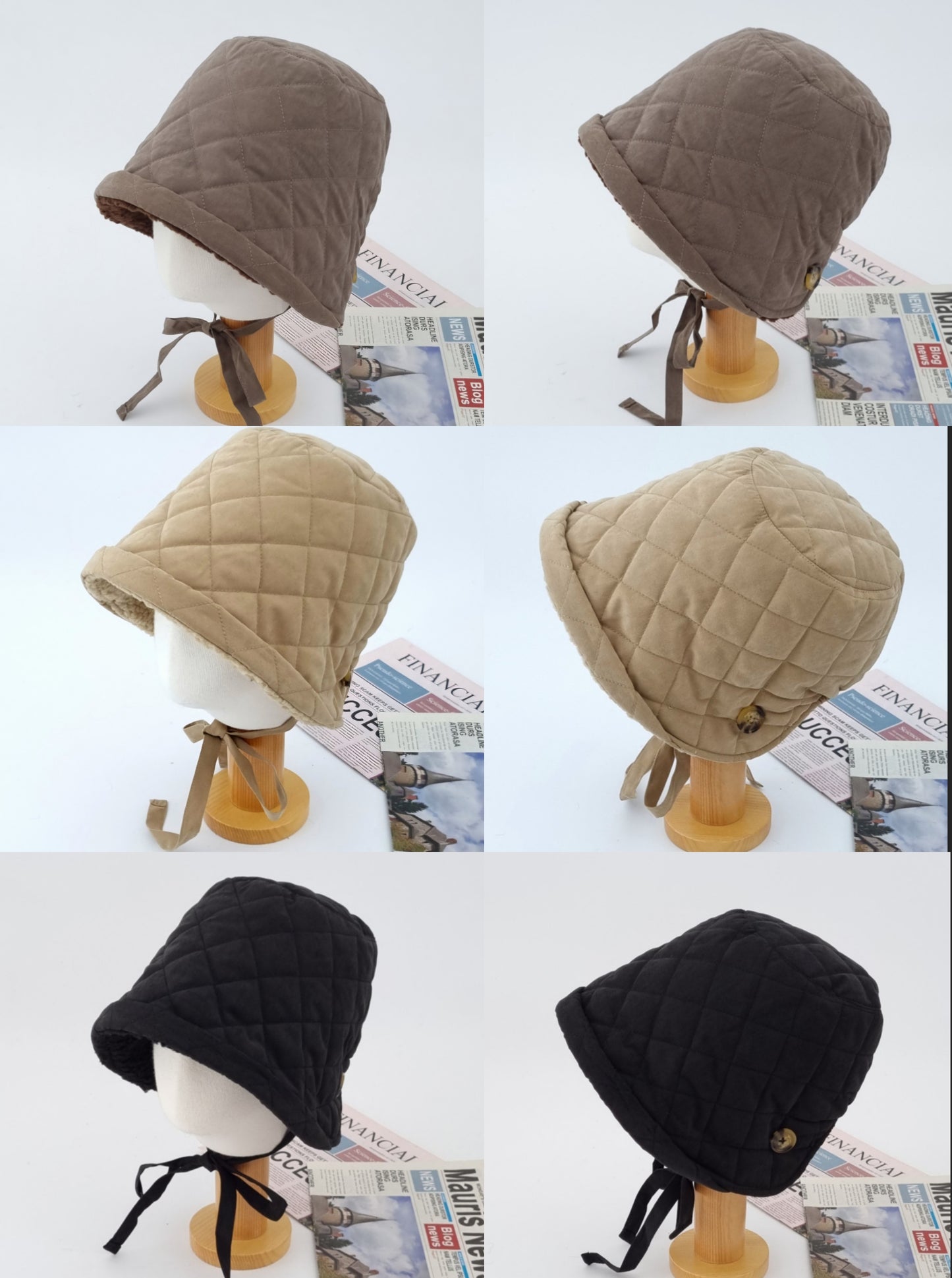 누빔 후리스 보넷 버킷햇 벙거지