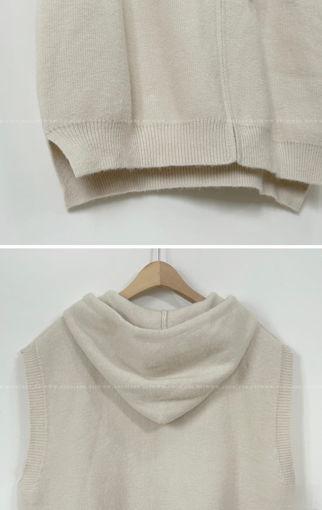 포근 울 후드 베스트