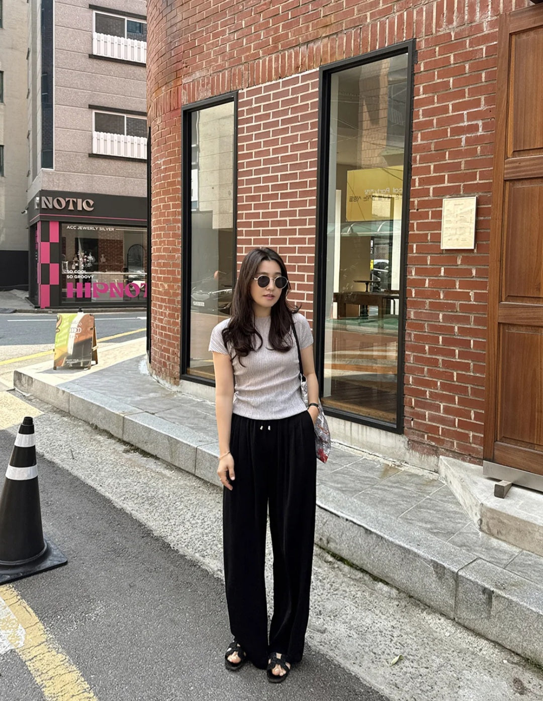 썸머 링클 와이드 밴딩팬츠