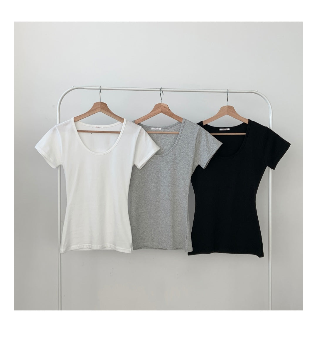 모달 슬림 반팔T