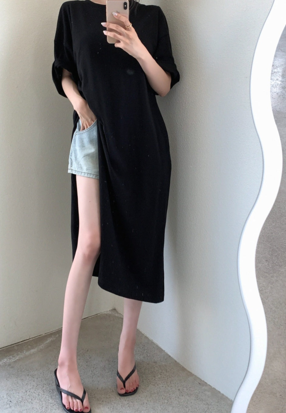 트임 롱티셔츠