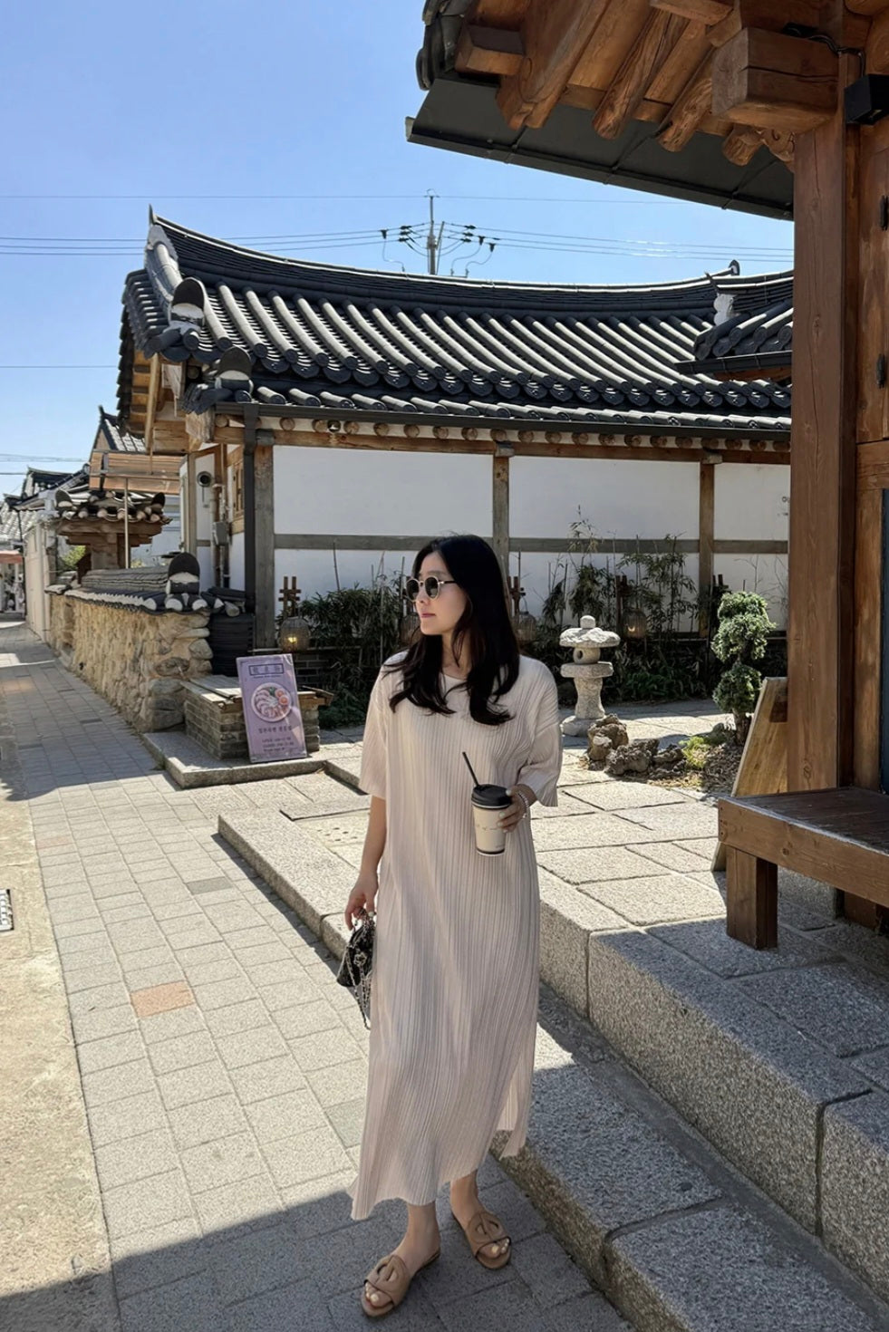 링클 플리츠 원피스