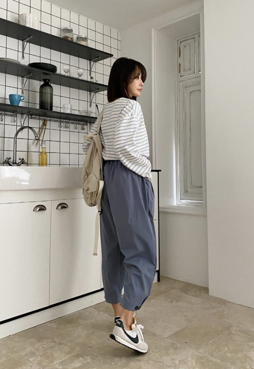 9부 핀탁 스판 밴딩팬츠