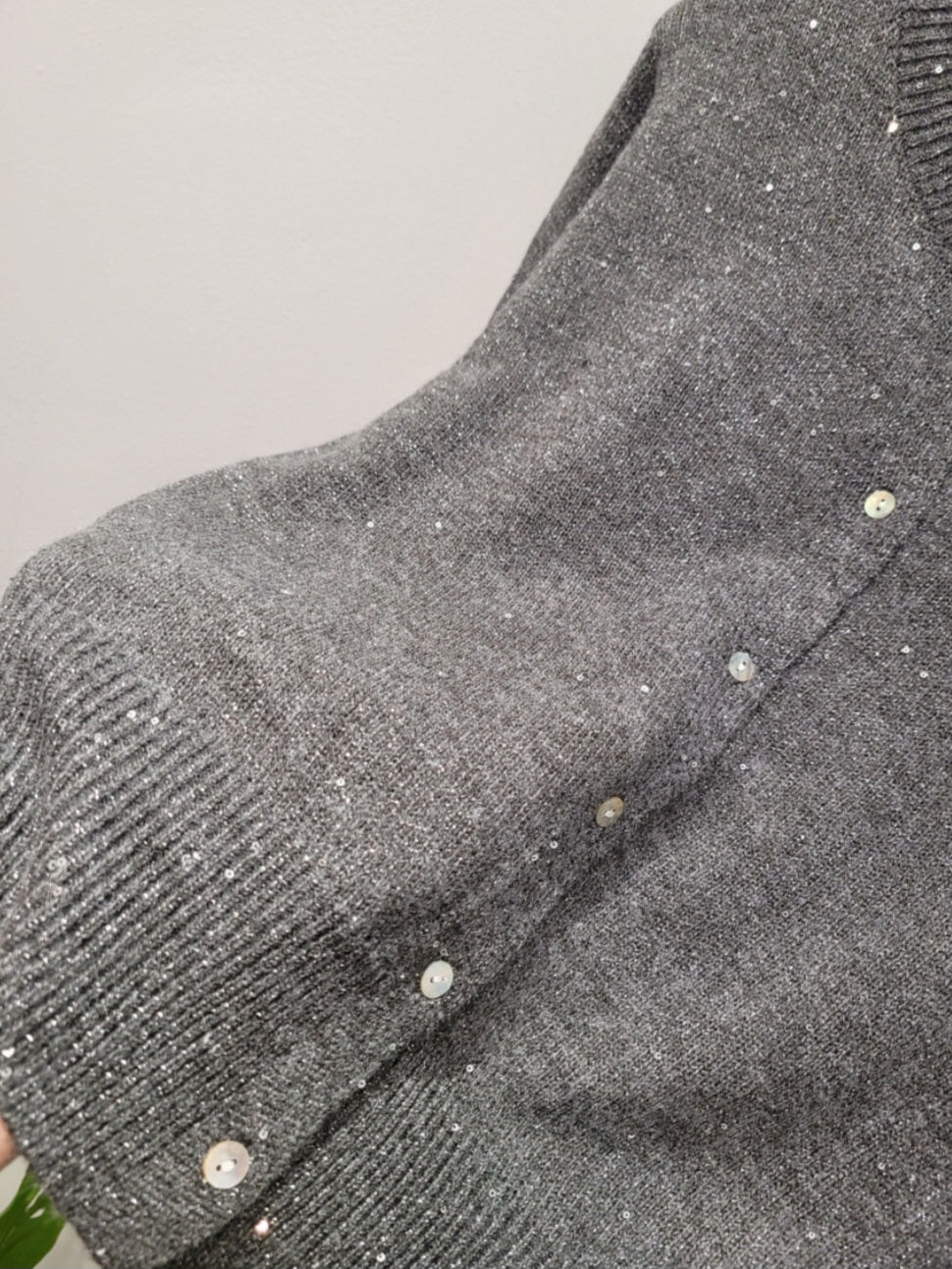 울 스팽글 가디건