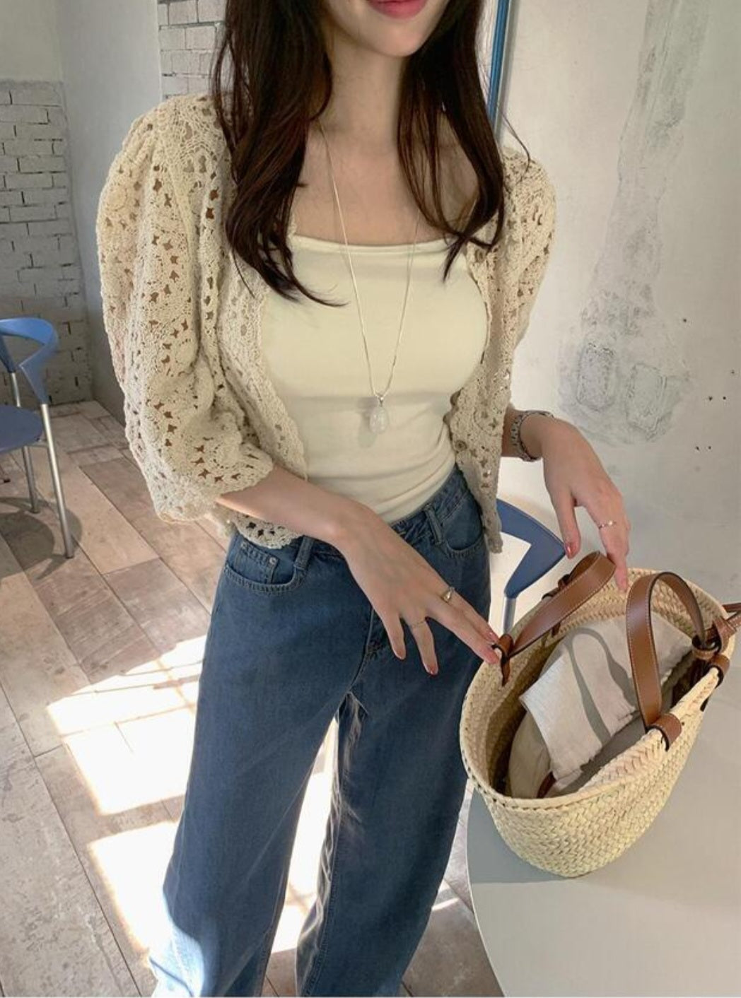 빈티지 뜨개 가디건