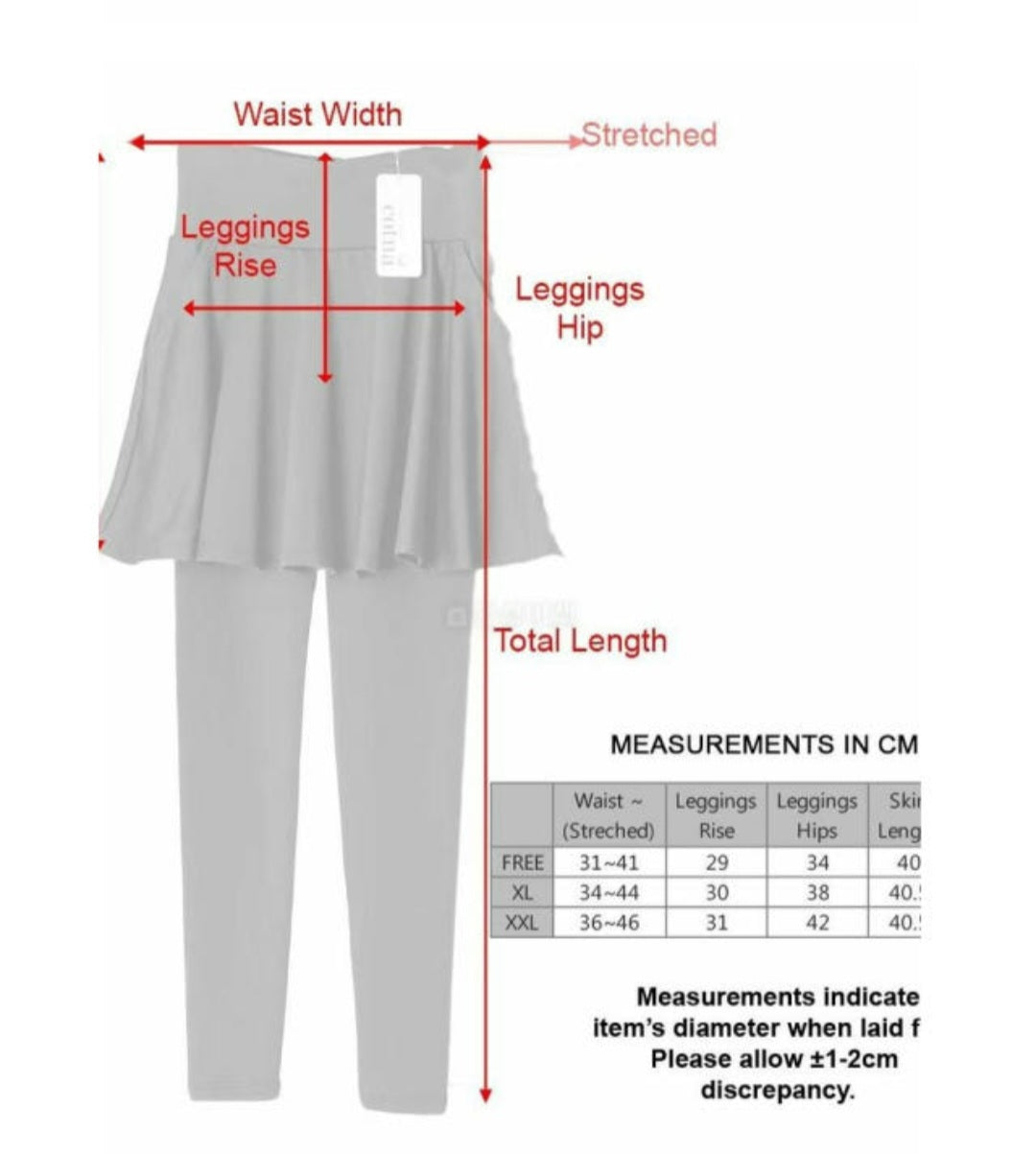 플레어 치마레깅스 약기모 (F~2XL)