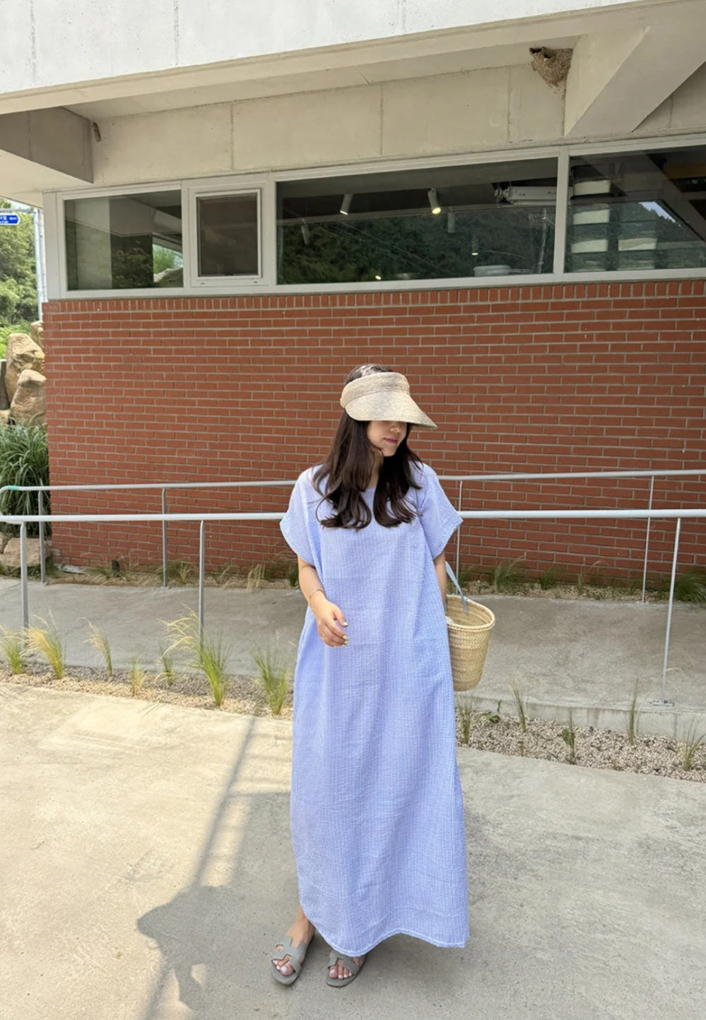 썸머 시어서커 라운드 원피스