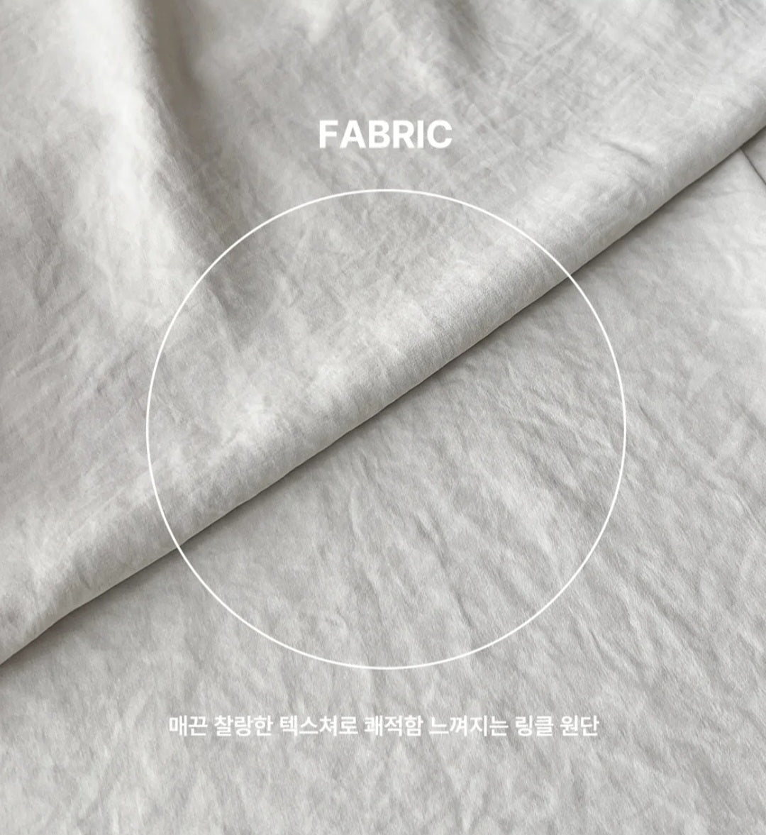 썸머 링클 와이드 밴딩팬츠