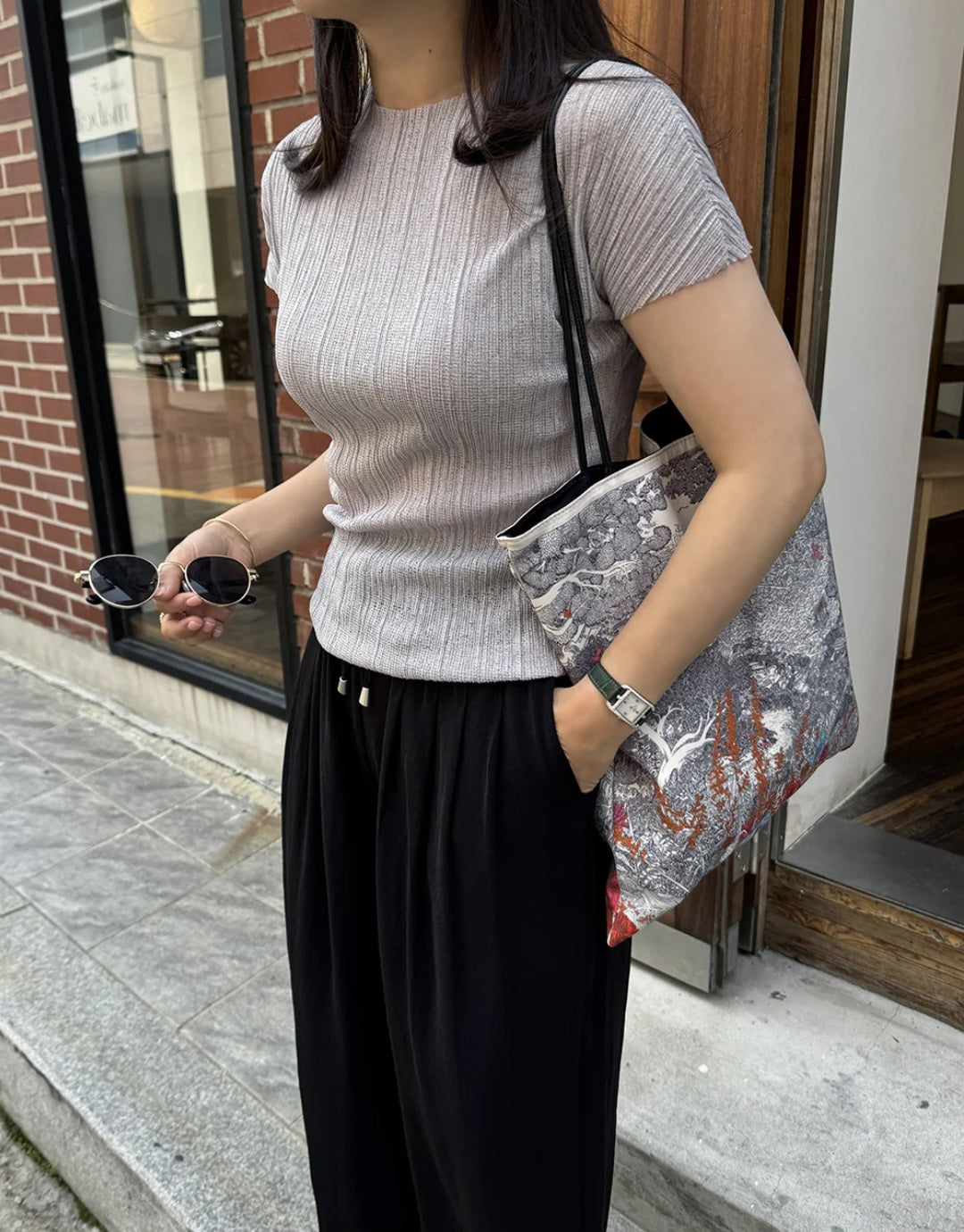 썸머 링클 와이드 밴딩팬츠