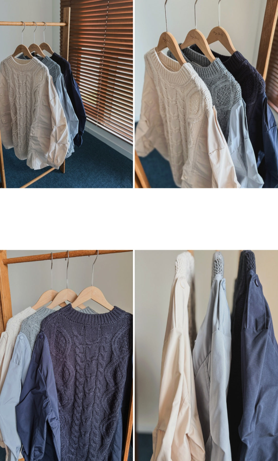 사카이st 야상 배색 포인트 니트