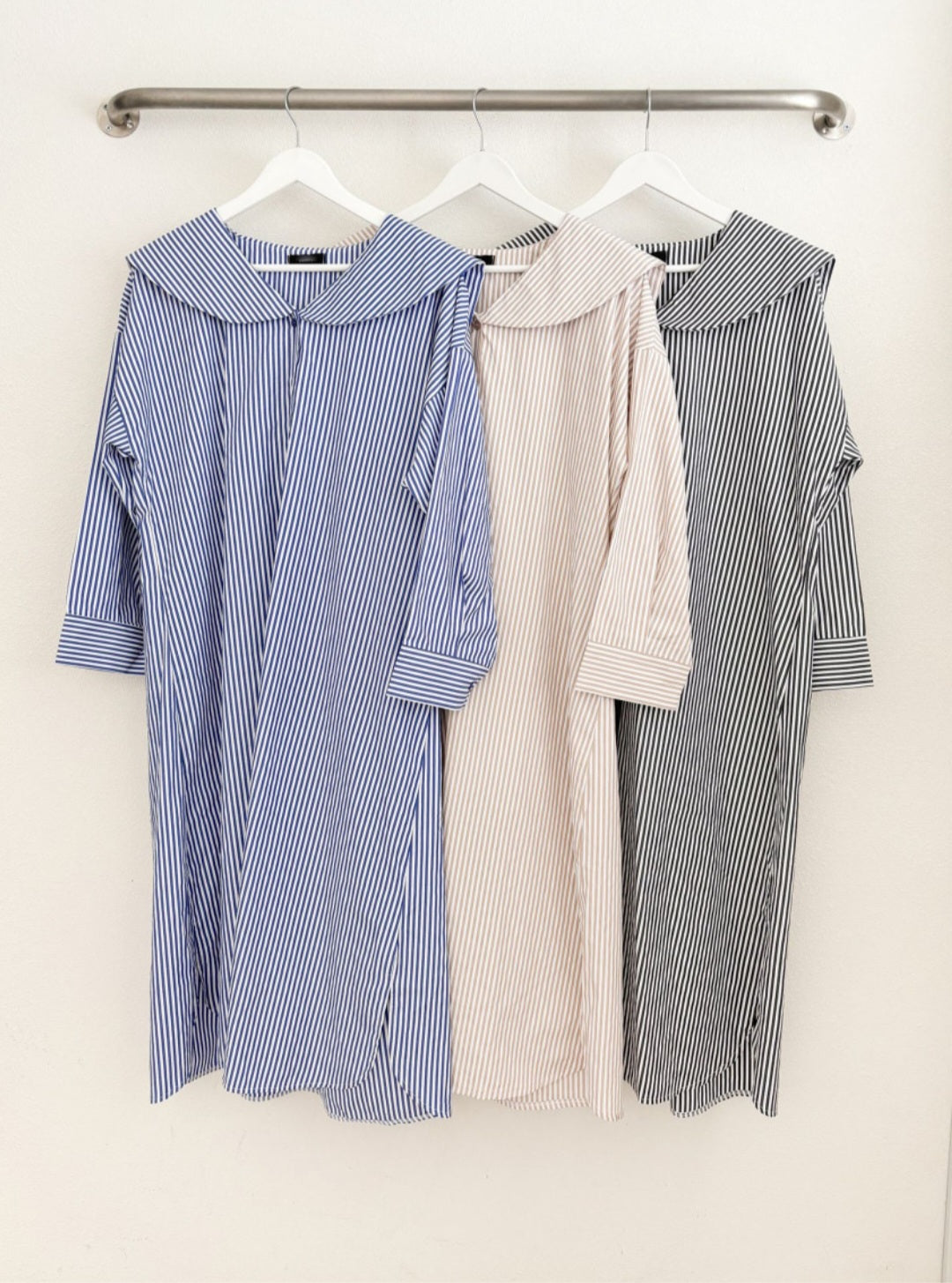 세일러 스트라이프 셔츠원피스