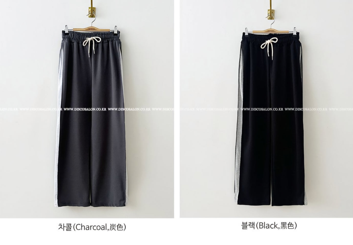 배색 유니크 밴딩팬츠