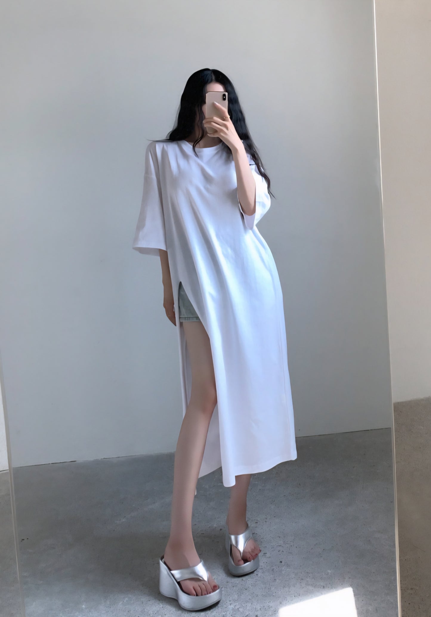 트임 롱티셔츠