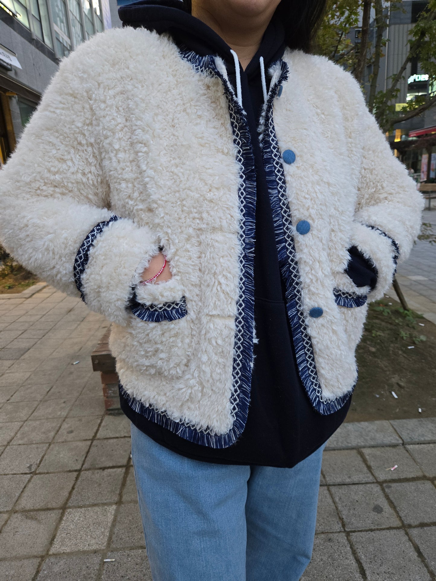 양모 무스탕 자켓