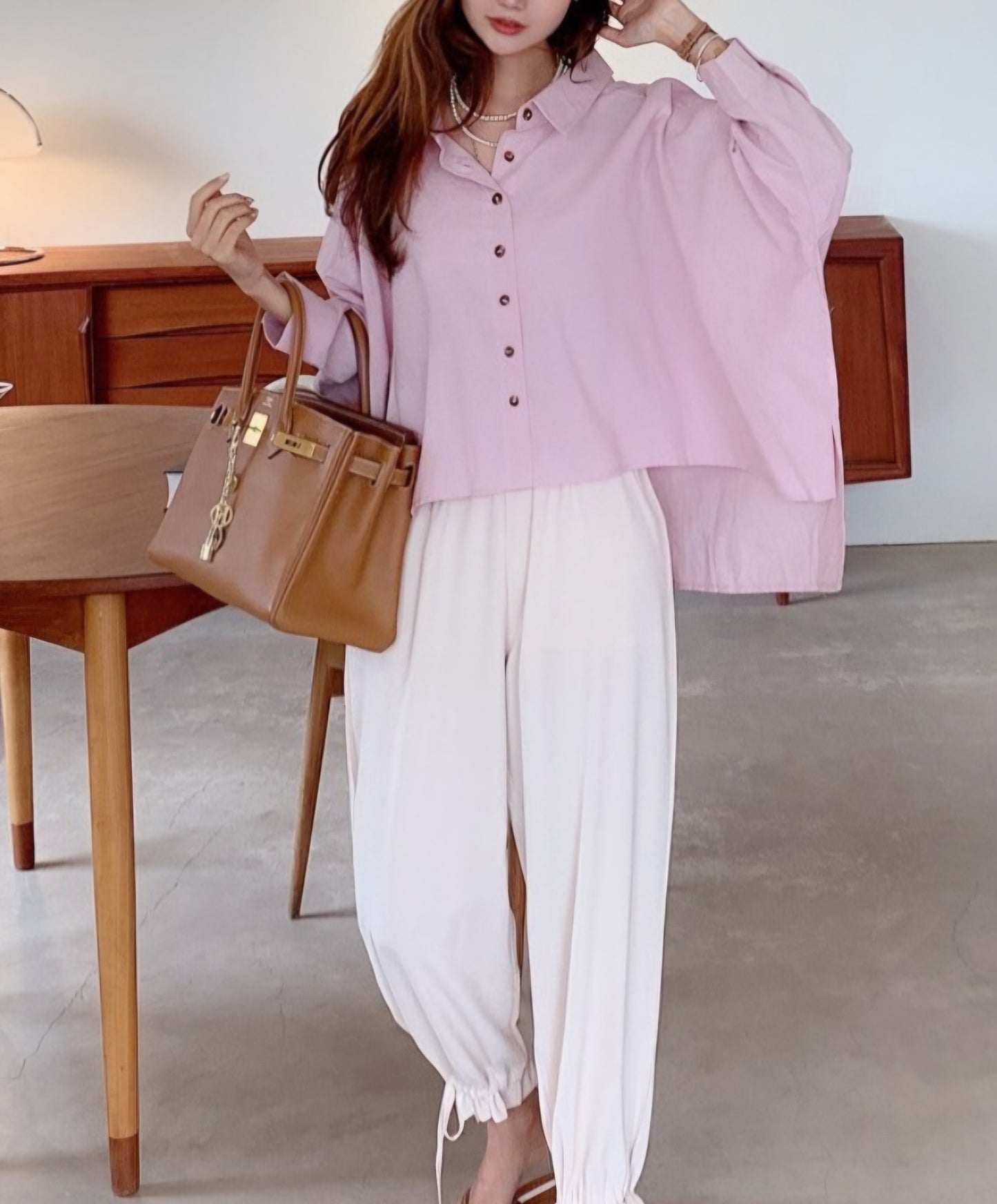 언발 린넨 셔츠
