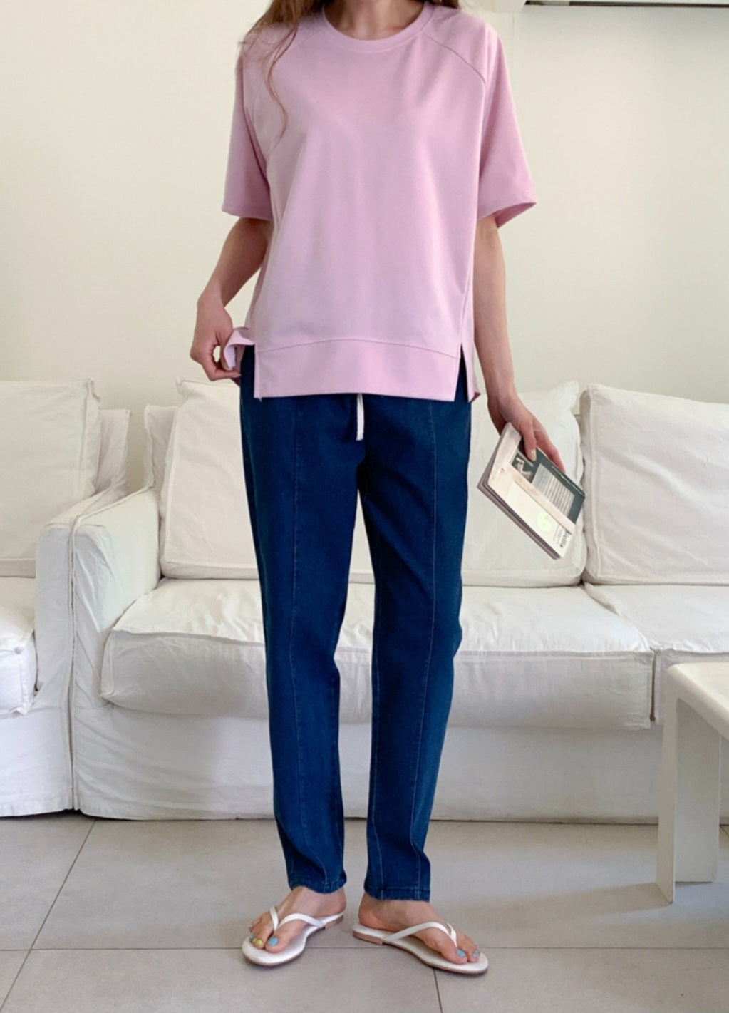루즈핏 훌트임 맨투맨 티셔츠