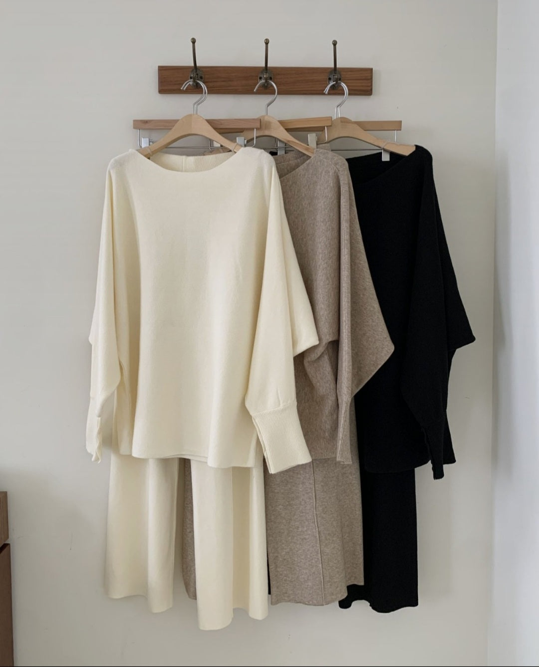 보트넥 니트 set