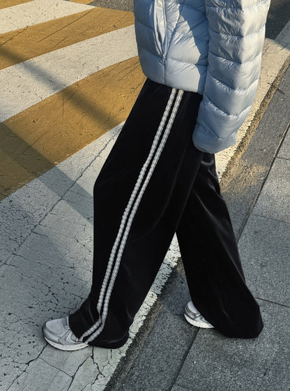 벨벳 레이스 트랙팬츠