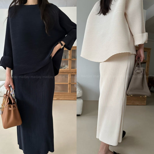 아방 플리츠 투피스 set