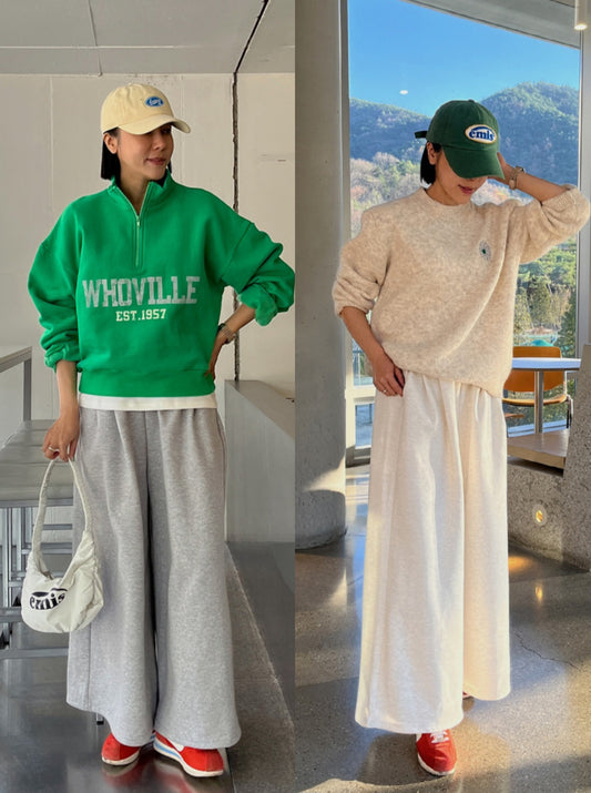 플레어 와이드 통팬츠