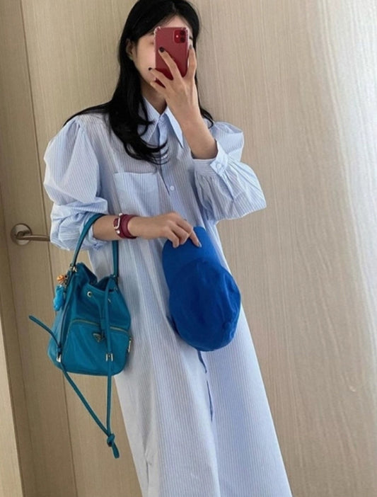 롱셔츠 퍼프원피스