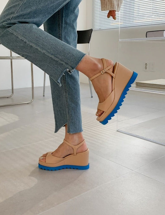 🏖 배색투톤 웨지샌들