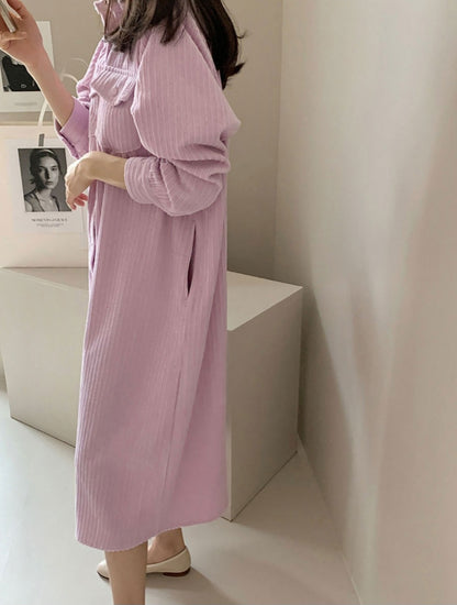 클래식 골덴 셔츠 원피스