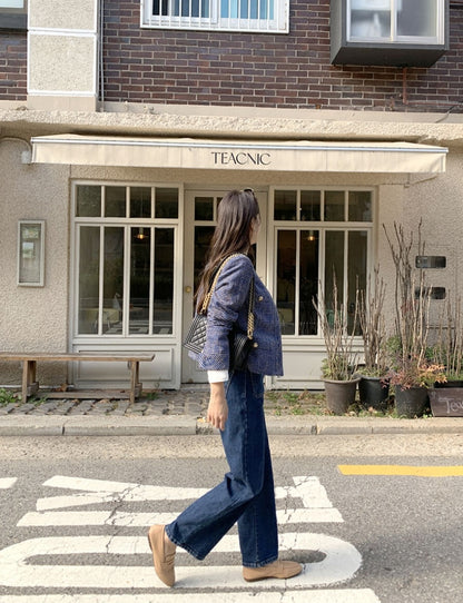 [기모] 포켓 와이드 데님팬츠