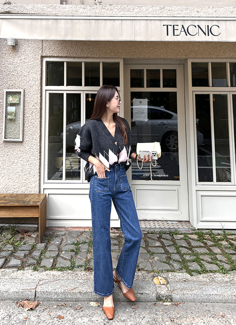 [기모] 포켓 와이드 데님팬츠