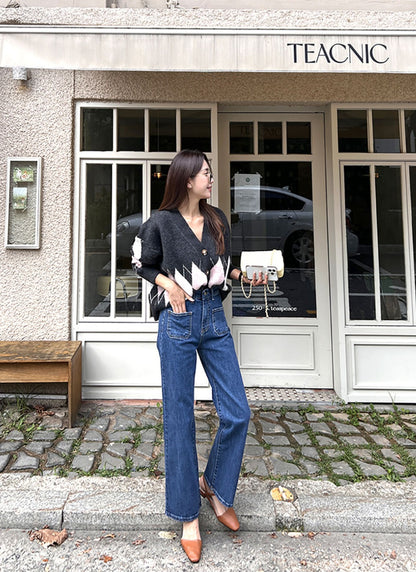 [기모] 포켓 와이드 데님팬츠