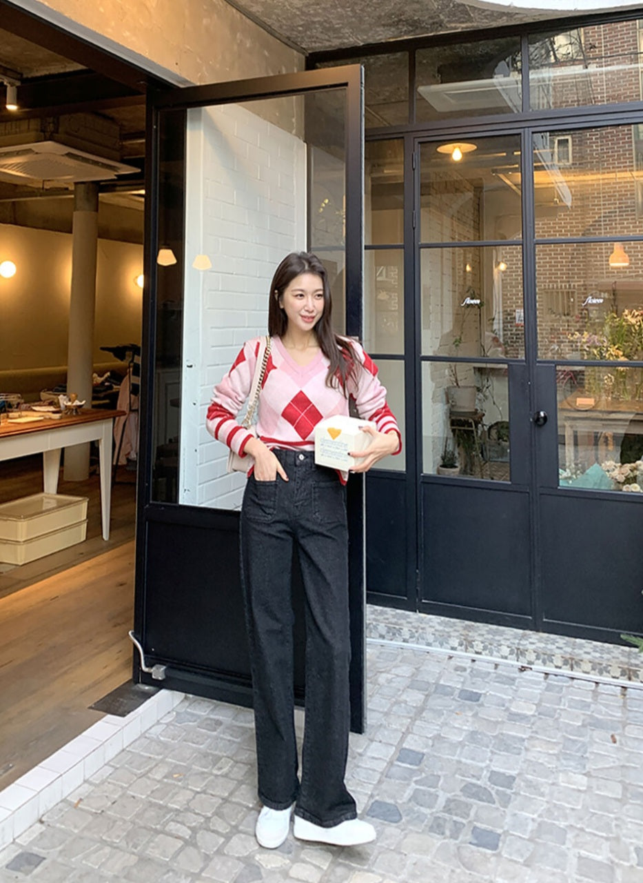 [기모] 포켓 와이드 데님팬츠