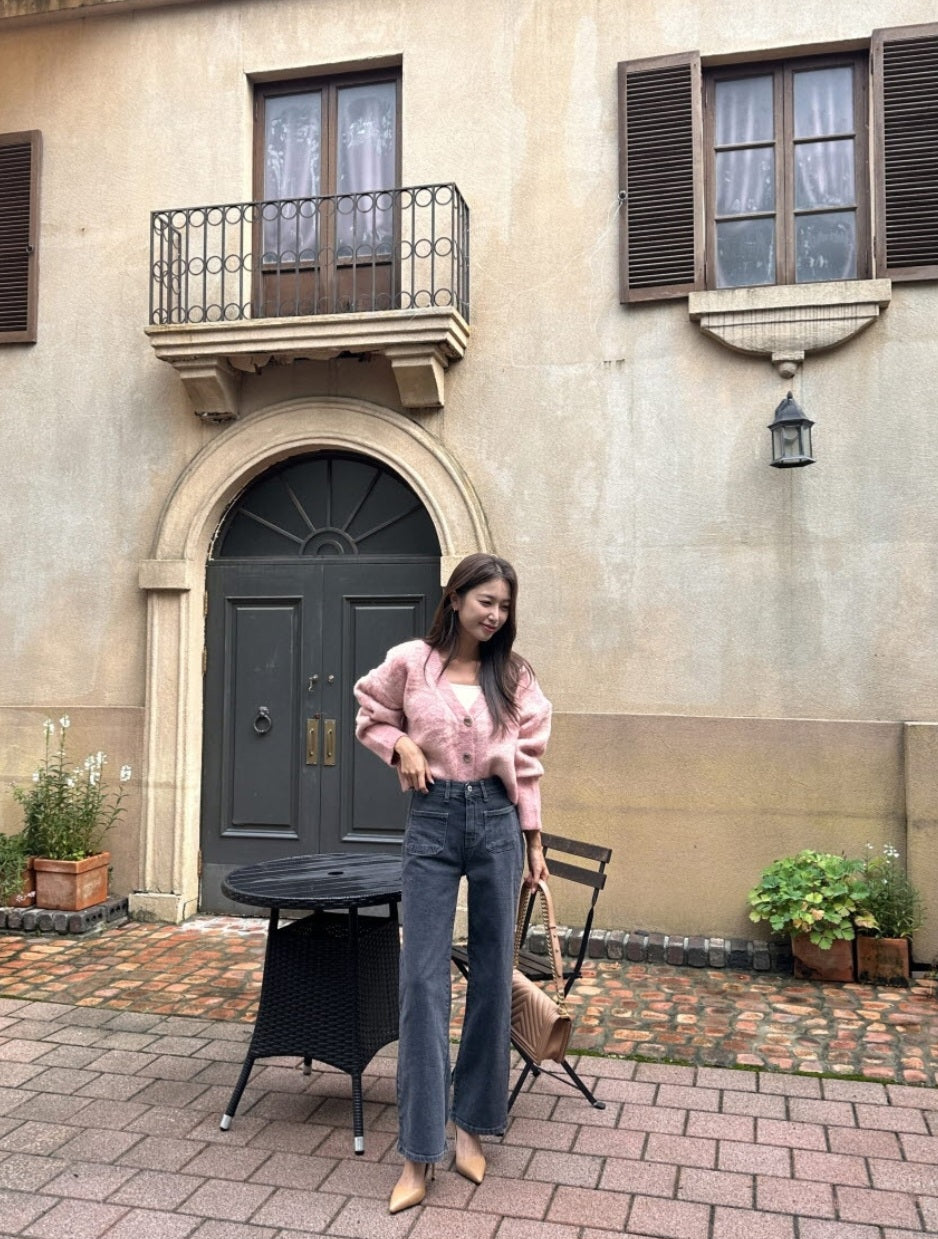 [기모] 포켓 와이드 데님팬츠