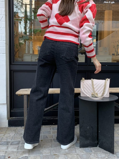 [기모] 포켓 와이드 데님팬츠