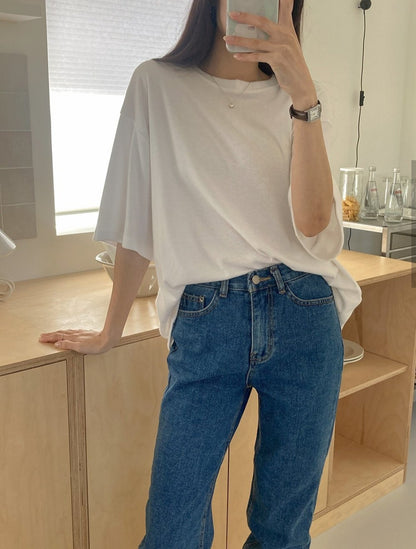 자수 반팔T (겉기모)